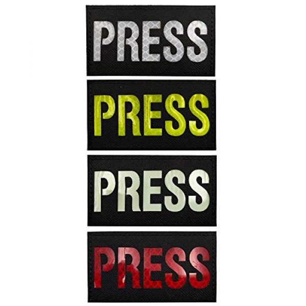 APBVIHL Airsoft Morale Patch 5 IR Infrared Reflective Press Patches, Emblem Tactical Military Morale Reflection Press Hook and Loop Fastener Backing Decorative Appliques Armband Badges Sticker for Clothes, Jacket, Backpack