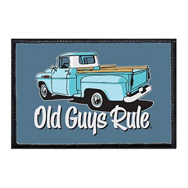 OLD GUYS RULE Airsoft Morale Patch 3 OLD GUYS RULE Trucks Morale Patches by Pull Patch | Set of 3 | Easy Hook and Loop Attach to Hats, Jeans, Vest, Coat | 2x3 inches | Low Profile, Enclosed Border | Gift for Dad, Husband