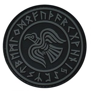 LEGEEON Airsoft Morale Patch 1 LEGEEON Subdued Rare Norse Viking Raven Runes Odin God of War ACU Morale PVC Rubber 3D Touch Fastener Patch