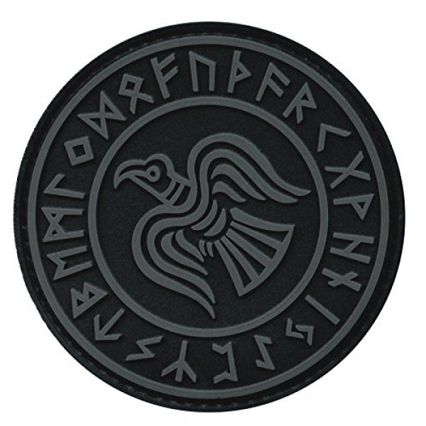 LEGEEON Airsoft Morale Patch 1 LEGEEON Subdued Rare Norse Viking Raven Runes Odin God of War ACU Morale PVC Rubber 3D Touch Fastener Patch