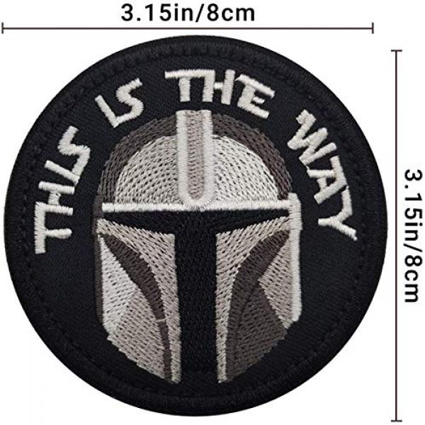 APBVIHL Airsoft Morale Patch 3 This is The Way Mandalorian Morale Patch, Fastener Hook and Loop Backing Tactical Military Embroidered Fabric Patches for Clothes Hat Backpack, 3.15 Inch, Bundle 2 Pieces