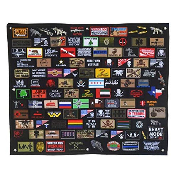 LanXin Airsoft Morale Patch 1 Tactical Military Combat Morale Patch Holder Panel Wall Display Board Patch Hang Display Poster Frame Hook and Loop Backing Patch Board (43.3 x 27.5 inch)