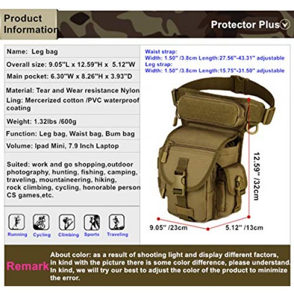 Protector Plus Tactical Pouch 4 Protector Plus Tactical Drop Leg Bag Military Fanny Tool Thigh Pack MOLLE Panel Utility Pouch Cross Over Leg Rig Versipack