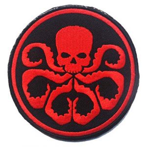 Tactical Embroidery Patch Airsoft Morale Patch 1 Hydra Marvel Comics Marvel Avengers Superhero Tactical Embroidery Patch Hook & Loop Morale Patch Military Patch for Clothing Accessory Backpack Armband (red)