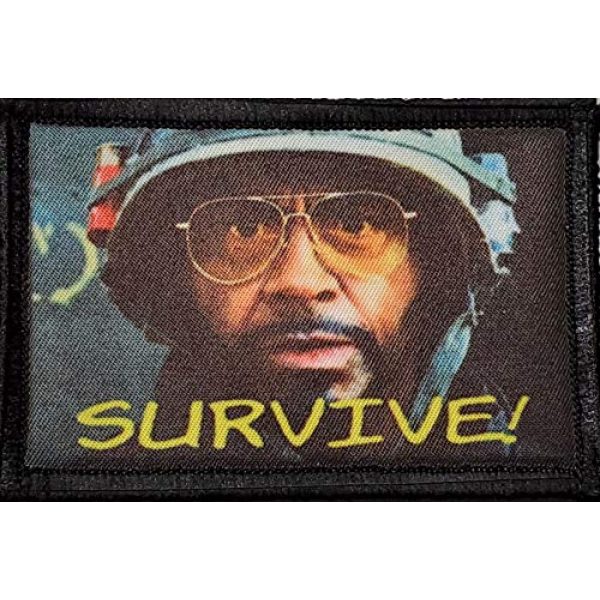 RedheadedTshirts Airsoft Morale Patch 1 Survive! Tropic Thunder Morale Patch Morale Patch Tactical Military. 2x3" Hook and Loop Made in The USA Perfect for Your Rucksack, Pack Bag, Molle Gear, Operator hat or Cap!