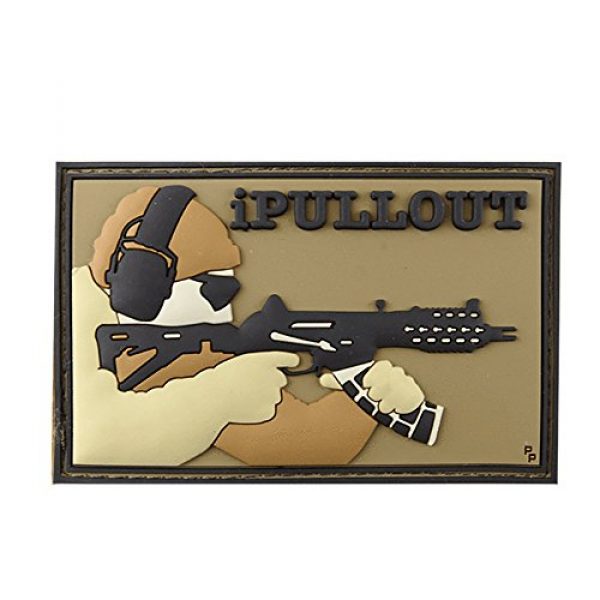 Patch Panel Airsoft Morale Patch 1 Patch Panel PVC Tactical Patch Morale Badge - iPullout in Tan with Hook and Loop Backing