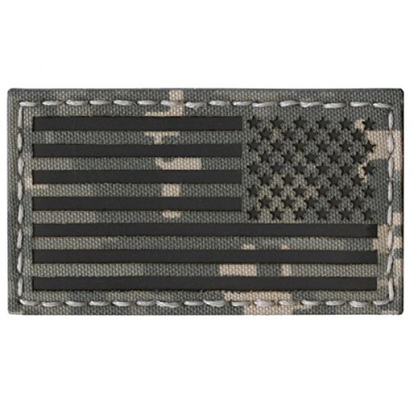 Tactical Freaky Airsoft Morale Patch 2 ACU Infrared IR USA American Reversed Flag 3.5x2 IFF Tactical Morale Fastener Patch