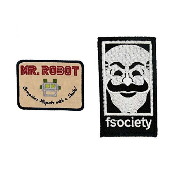 Mr Patches Airsoft Morale Patch 1 Mr. Robot Fsociety TV Show Tan (Set of 2) - Iron on and Sew on Embroidery Patch - Can Be Ironed onto Anything You Can Iron: Costume, Bag, Shirts, Jeans, Hats, etc. By Mr. Patches