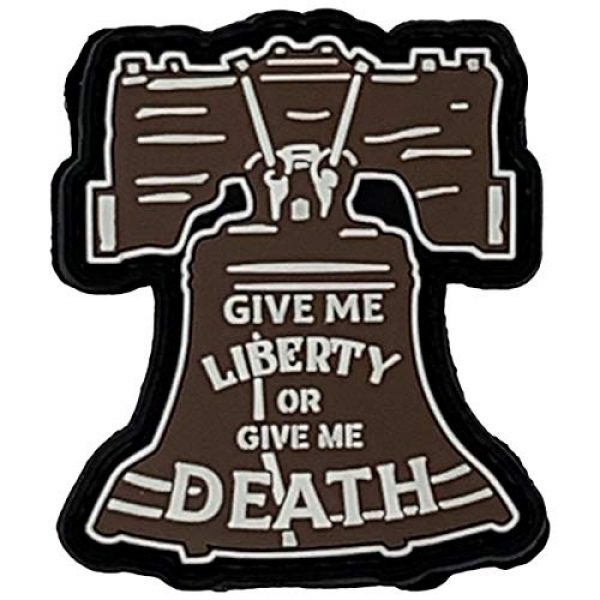 PatchOps Airsoft Morale Patch 1 PatchOps Liberty Bell Give Me Liberty or Give Me Death PVC Tactical Morale Uniform Patch