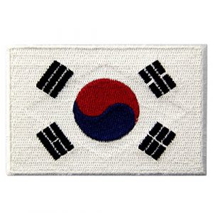 EmbTao Airsoft Morale Patch 1 South Korea Flag Embroidered Korean National Emblem Iron On Sew On Patch