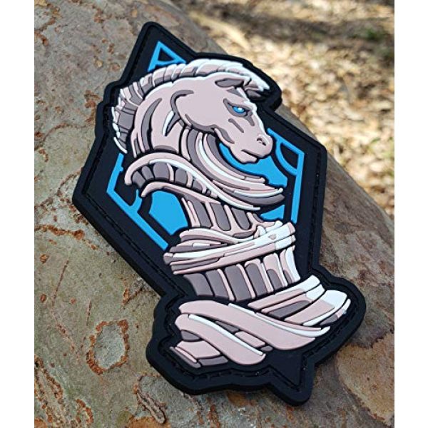 Generic Airsoft Morale Patch 2 PVC Chess Knight Morale Tactical Patch with Hook and Loop Backing, 5" tall