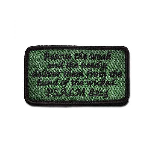 SFI Airsoft Morale Patch 1 Tactical Combat Morale Patch EMB Hook and Loop Badge by Bastion - Psalm 82:4 ODG