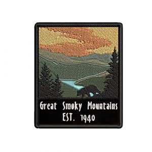Appalachian Spirit Airsoft Morale Patch 1 Great Smoky Mountains Est. 1940 Black Bear Sunrise Scene Embroidered Premium Patch DIY Iron-on or Sew-on Decorative Badge Emblem Vacation Souvenir Travel Gear Clothes Appliques