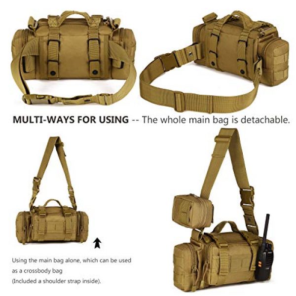 Protector Plus Tactical Pouch 5 Protector Plus Tactical Fanny Pack Military Assault Waist Bag Hip Belt MOLLE Sling Army Lumbar Gear Pouch EDC Camera Handlebar Range Bags (Patch Included)