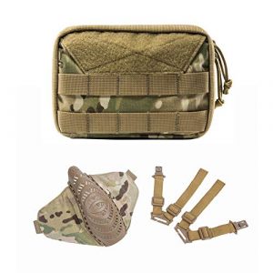OneTigris Tactical Pouch 1 OneTigris MOLLE Admin Pouch & Airsoft Mesh Mask (Multicam)
