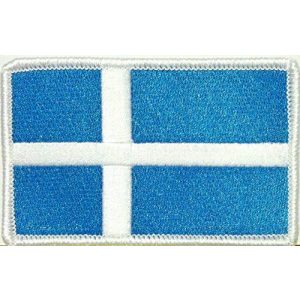Fast Service Designs Airsoft Morale Patch 1 Shetland Flag Patch with Hook & Loop Patriotic Morale Shoulder Emblem White Border Version #39