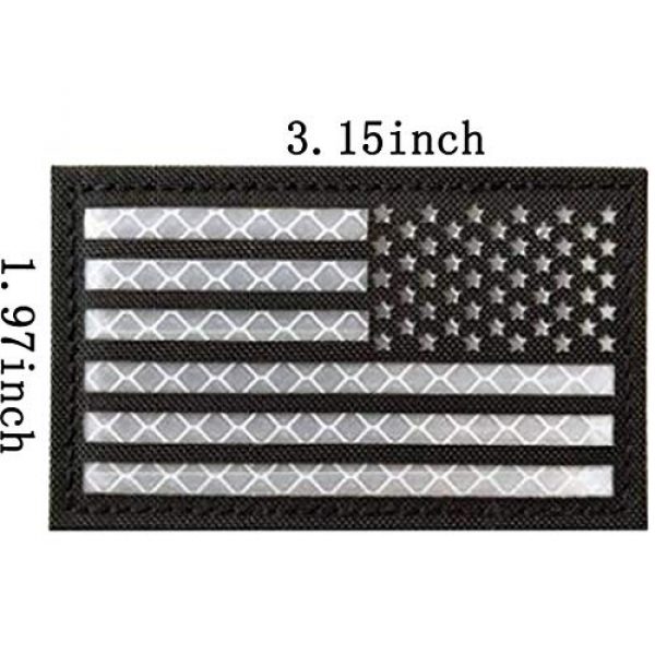 ODSP Airsoft Morale Patch 4 2 PCS Reflective US USA American Flag Patch, Tactical Morale Patches Hook and Loop Fastener Backing 3.15 x 1.97 inch (Right)