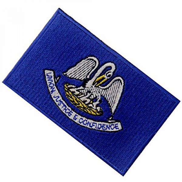 EmbTao Airsoft Morale Patch 4 Louisiana State Flag Embroidered Emblem Iron On Sew On LA Patch
