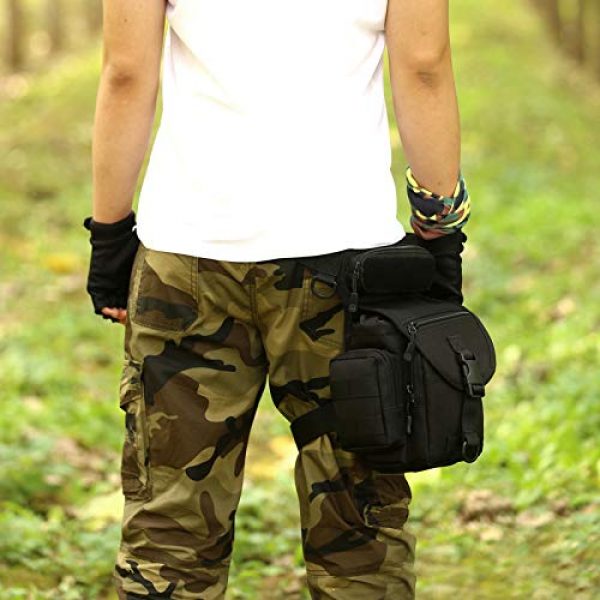 Protector Plus Tactical Pouch 5 Protector Plus Tactical Drop Leg Bag Military Tool Fanny Thigh Pack Utility Airsoft Motorcycle Cycling Waist Gear Pouch (Patch Included)