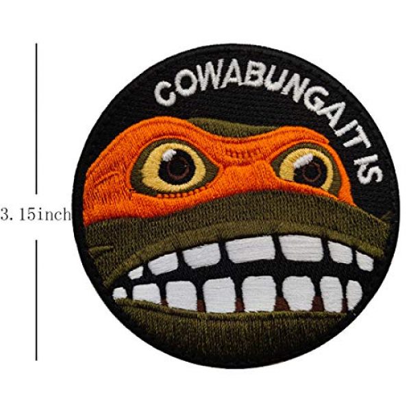 ODSP Airsoft Morale Patch 2 Cowabunga It is Embroidered Patch Sew on Appliques Decorate Badge Hook-Backed Morale Patches Emblem DIY Accessories 3 Inch