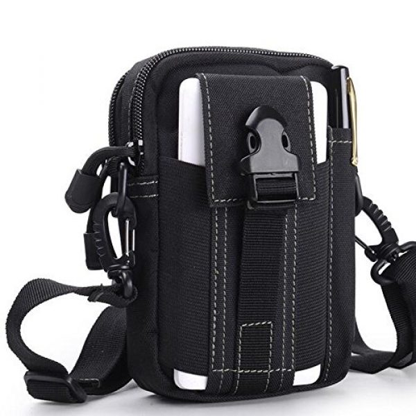 ShiChengWei Tactical Pouch 1 ShiChengWei Universal Outdoor Tactical Holster Military Molle Hip Waist Belt Bag Wallet Pouch Purse Phone Case with Zipper for iPhone 7 6s Plus 5S Samsung Galaxy S7 S6 LG HTC and Mor-black
