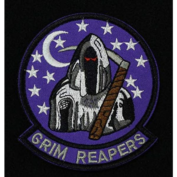Embroidered Patch Airsoft Morale Patch 1 Black Ops Area 51 4451st Grim Reapers Stealth Fighter 3D Tactical Patch Military Embroidered Morale Tags Badge Embroidered Patch DIY Applique Shoulder Patch Embroidery Gift Patch