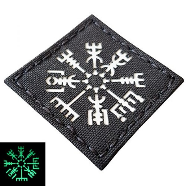 Tactical Freaky Airsoft Morale Patch 3 Glow Dark Vegvisir Viking Norse 2x2 GITD Tactical Morale Fastener Patch