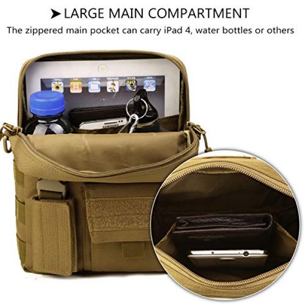 Protector Plus Tactical Pouch 6 Protector Plus Tactical Messenger Bag Men Military MOLLE Crossbody Pack Key Holder Bag Tool Briefcase Assault Gear Handbag Outdoor Utility Carry Satchel (Patch Included)