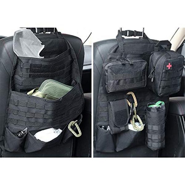 Pvnoocy Tactical Pouch 4 Pvnoocy Molle Tactical Car Back Seat Organizer for All Cars 1000D Nylon Car Seat Cover Storage Pockets Hanging Pouch Auto Accessories