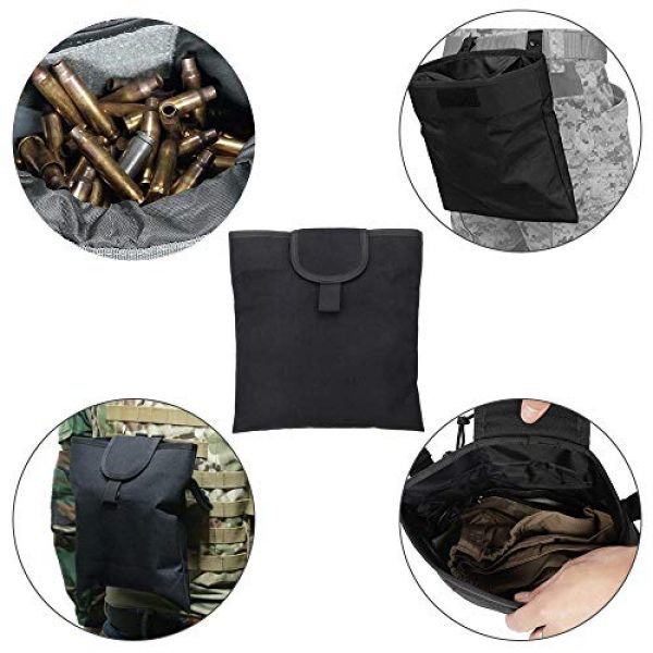 Livans Tactical Pouch 5 Livans Roll-up Molle Dump Pouch, Tactical Floding Ammo Recovery Pouches Drawstring Magazine Recycling Bag for Airsoft Hunting Gear Paintball Wargame Include 1 pcs Grimlock