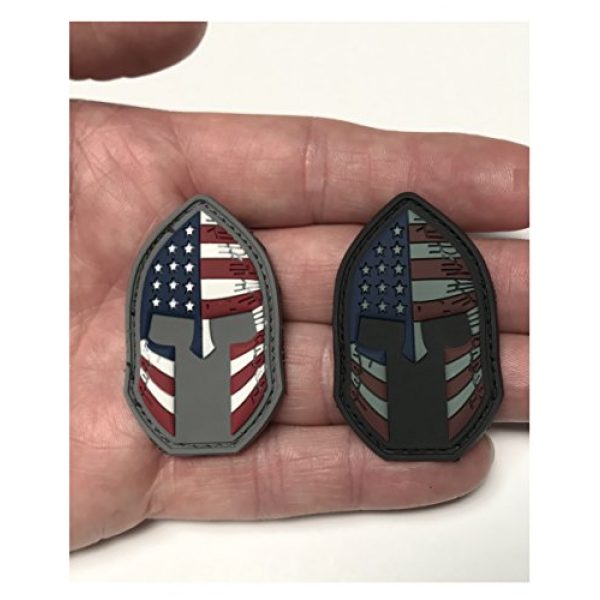 Active Duty Gear Airsoft Morale Patch 4 Spartan Helmet (Molon Labe) 3D PVC Rubber USA Flag Morale Patch, Represent American Pride, Perfect for Tactical Operator Caps, Hats, Jackets, Bags, Packs and Military Apparel (Full Color)