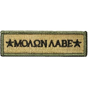 Ranger Return Airsoft Morale Patch 1 Tactical Molon Labe Spartan Morale Tab Patch 1"x3 3/4" - Multitan - by Ranger Return (RR-TACT-MOLN-LABE-0TAB-MULT)