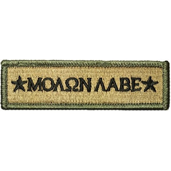 Ranger Return Airsoft Morale Patch 1 Tactical Molon Labe Spartan Morale Tab Patch 1"x3 3/4" - Multitan - by Ranger Return (RR-TACT-MOLN-LABE-0TAB-MULT)