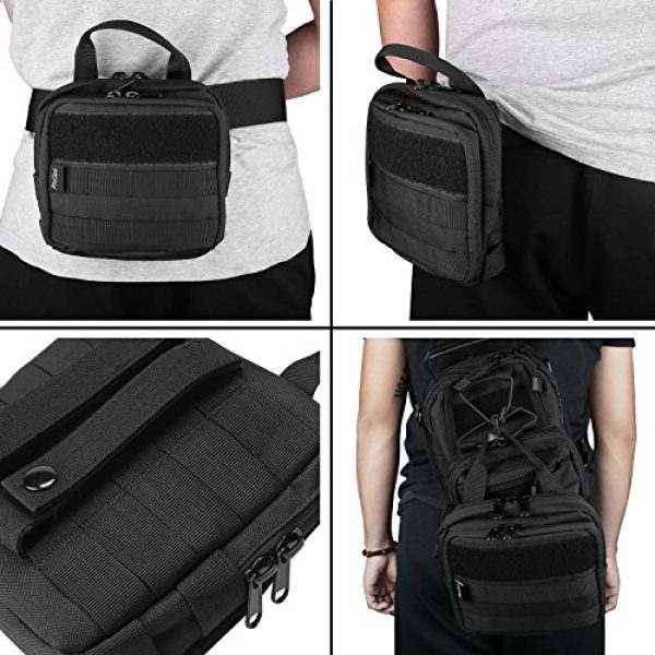 ProCase Tactical Pouch 7 ProCase Tactical MOLLE Pouch, Compact EDC Military Admin Utility Gadget Waist Bag Water-Resistant Multi-Purpose Gear Tool Map Organizer EMT Medical First Aid Kit -Black