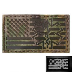 Tactical Freaky Airsoft Morale Patch 1 Multicam Infrared IR USA American Flag EMS Star of Life Medic Paramedic 3.5x2 Tactical Morale Hook-and-Loop Patch