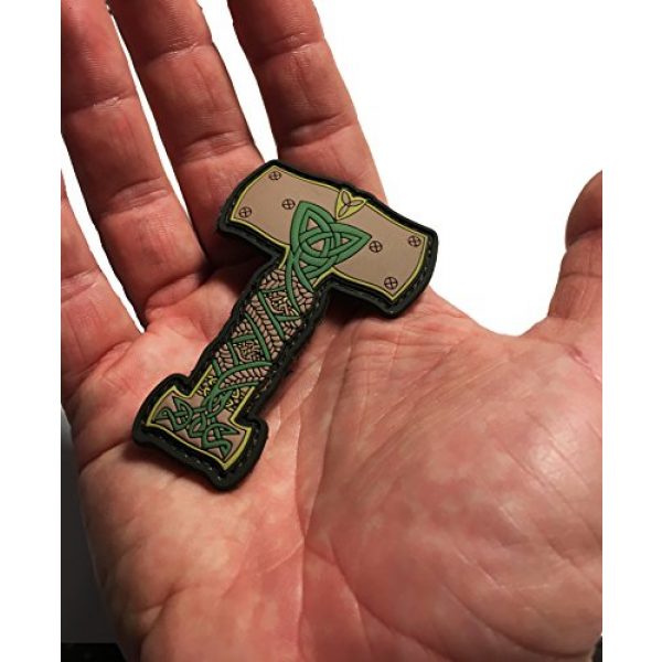 Empire Tactical USA Airsoft Morale Patch 2 Thor's Hammer Viking Norse Ornament PVC/Rubber Morale Patch 3"x 2.5"