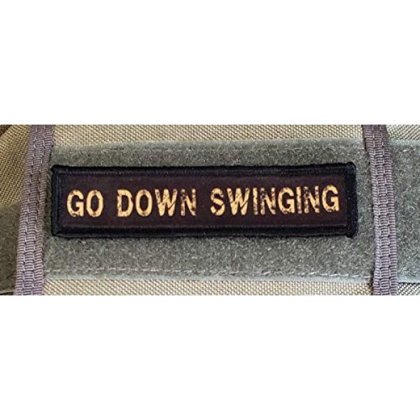RedheadedTshirts Airsoft Morale Patch 3 1x4 Go Down Swinging Morale Patch. Made in The USA
