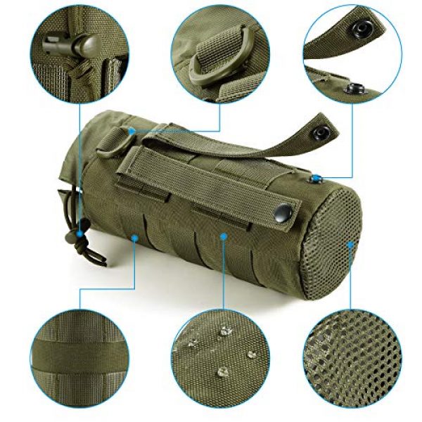 FRTKK Tactical Pouch 3 FRTKK Tactical MOLLE Water Bottle Pouch with Drawstring Open Top & Mesh Bottom, Military Water Bottle Holder Bag Sports Travel Hydration Carrier
