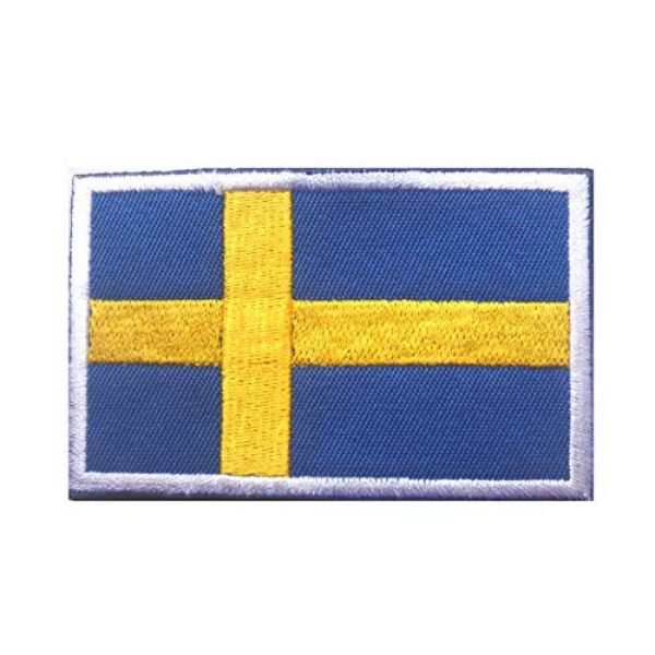 Tactical Embroidery Patch Airsoft Morale Patch 2 2pcs Sweden Flag Embroidery Patch Military Tactical Morale Patch Badges Emblem Applique Hook Patches for Clothes Backpack Accessories