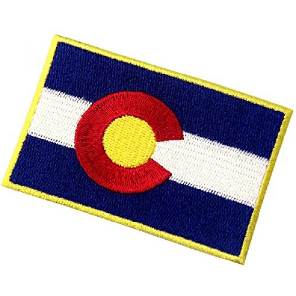 EmbTao Airsoft Morale Patch 3 Colorado State Flag CO Emblem Embroidered Iron On Sew On Patch