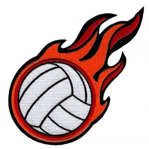 Cypress Collectibles Embroidered Patches Airsoft Morale Patch 1 Flaming Volleyball Patch Embroidered Iron-On Applique Beach Sports
