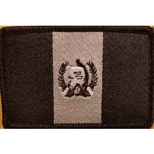 Fast Service Designs Airsoft Morale Patch 1 Guatemala Flag Embroidered Patch with Hook & Loop Morale Tactical Shoulder Emblem Black & Gray Version #6