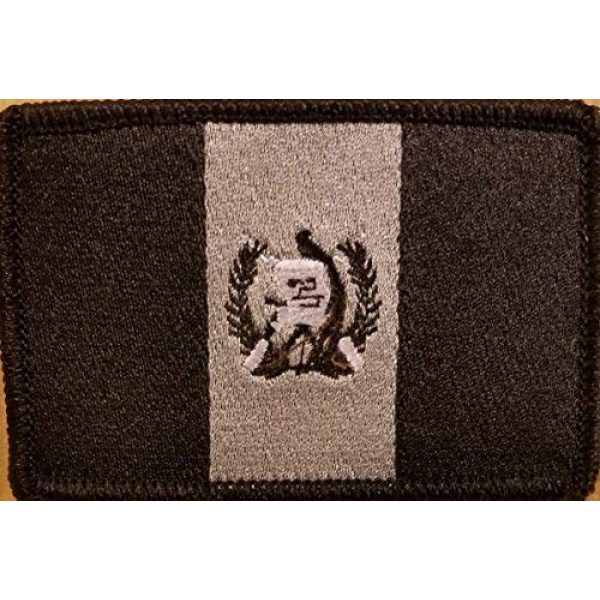Fast Service Designs Airsoft Morale Patch 1 Guatemala Flag Embroidered Patch with Hook & Loop Morale Tactical Shoulder Emblem Black & Gray Version #6