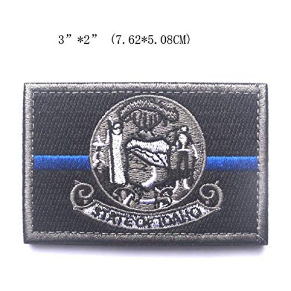 Tactical Embroidery Patch Airsoft Morale Patch 4 State Flag of Idaho Embroidery Patch Military Tactical Morale Patch Badges Emblem Applique Hook Patches for Clothes Backpack Accessories