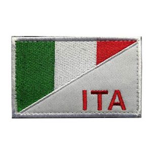 Tactical Embroidery Patch Airsoft Morale Patch 1 Italy Flag Tactical Embroidery Patch Hook & Loop Morale Patch Military Patch for Clothing Accessory Backpack Armband