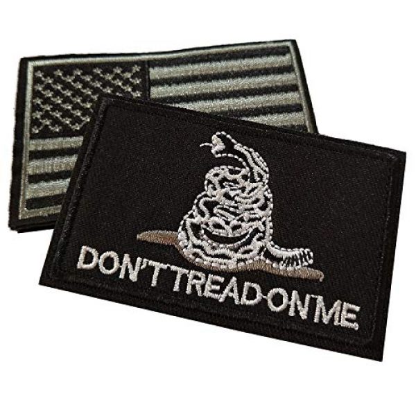 CZorange Airsoft Morale Patch 4 Don't Tread on Me Tactical Patch Military Morale Patch with USA Flag Patches Black