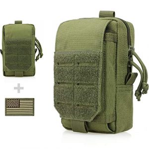 WYNEX Tactical Pouch 1 WYNEX Tactical EDC Pouch, Molle Utility Pouches Gadget Organizer Phone Holder Waist Pack IFAK Bag Smartphone Pouch Tool Holster Pocket Gadget Waist Pack U.S.A Patch Included