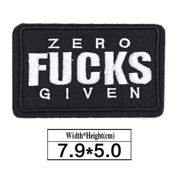 ZHDTW Airsoft Morale Patch 2 ZHDTW Tactical Morale Letter Patches Zero Given Fucks Decorative Patches with Hook Loop for Bags, Backpacks, Clothing (DT054)