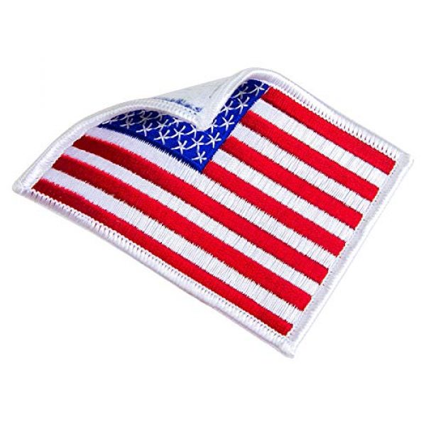 WAYDA Airsoft Morale Patch 4 WAYDA 4Pack American Flag Patch, Iron On or Sew On Uniform Emblem, American Flag Morale Hook Patch (10)