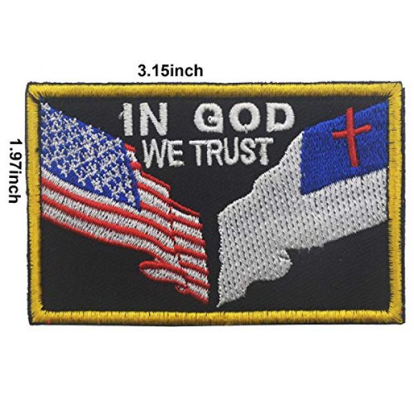 ODSP Airsoft Morale Patch 5 in God we Trust American US Christian Cross Flag Military Tactical Morale Embroidered Hook & Loop Patch